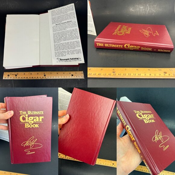 Vtg Richard Carleton Hacker Ultimate Cigar Hardcover Book Signed w Glass Ashtray - Picture 7 of 13